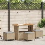 Juego de Comedor de Jardín de 4 Piezas con Cojines Beige Ratán Sintético Acacia | Foro24.es | Tu tienda online para hogar, jardín y más Foro24.es