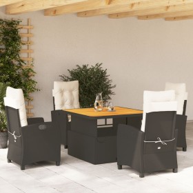Set de muebles jardín 5 pzas con cojines ratán sintético negro en Conjuntos de jardín | Comprar online en Foru.es