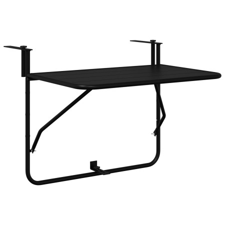 Mesa de balcón colgante plegable negra de 60x40 cm en acero de , Mesas de jardín - Ref: Foro24-42008075, Precio: 49,66 €, Des...
