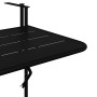 Mesa de balcón colgante plegable negra de 60x40 cm en acero de , Mesas de jardín - Ref: Foro24-42008075, Precio: 49,66 €, Des...