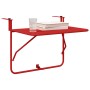 Mesa de balcón plegable roja 60x40 cm de acero de , Mesas de jardín - Ref: Foro24-42008078, Precio: 49,66 €, Descuento: %