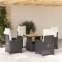 Set de muebles jardín 5 pzas con cojines ratán sintético negro en Conjuntos de jardín | Comprar online en Foru.es