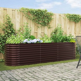 Huerto Elevado para Jardín Marrón 320x80x81 cm de Acero Galvanizado de , Maceteros y jardineras - Ref: Foro24-42008133, Preci...