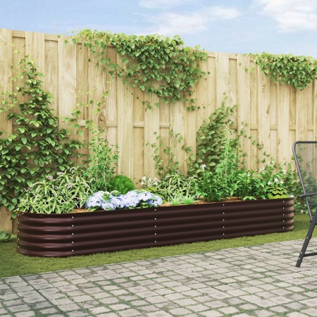 Cama elevada para jardín marrón 320x80x44 cm de acero galvanizado de , Maceteros y jardineras - Ref: Foro24-42008138, Precio:...