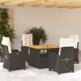 Set de muebles jardín 5 pzas con cojines ratán sintético negro en Conjuntos de jardín | Comprar online en Foru.es