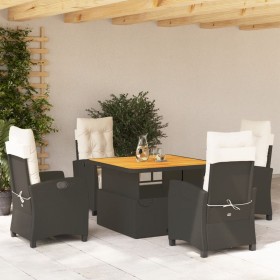 Set de muebles jardín 5 pzas con cojines ratán sintético negro en Conjuntos de jardín | Comprar online en Foru.es