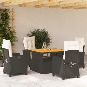 Set de muebles jardín 5 pzas con cojines ratán sintético negro en Conjuntos de jardín | Comprar online en Foru.es
