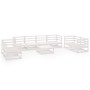 Set de salón de jardín de 9 pzas blanco madera maciza de pino de vidaXL, Conjuntos de jardín - Ref: Foro24-3075465, Precio: 5...