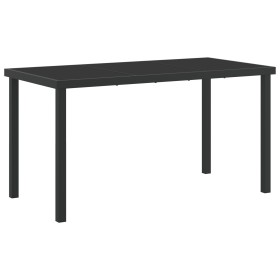 Mesa de Jardín Negra 140x80x73 cm Vidrio Templado de , Mesas de jardín - Ref: Foro24-42010313, Precio: 117,18 €, Descuento: %