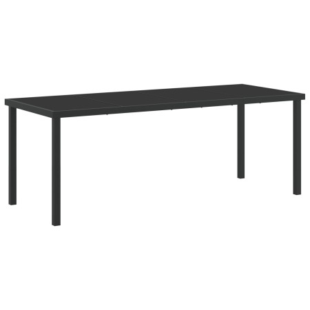 Mesa de Jardín Negra 200x80x73 cm con Vidrio Templado de , Mesas de jardín - Ref: Foro24-42010315, Precio: 149,89 €, Descuent...