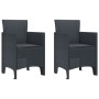 Silla de Jardín Juego de 2 Antracita Plástico Mediana Duradera de , Sillas de jardín - Ref: Foro24-847451, Precio: 78,77 €, D...