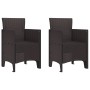 sillas de jardín 2 pcs marrón poli ratán de , Sillas de jardín - Ref: Foro24-847453, Precio: 78,64 €, Descuento: %