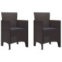 Silla de Jardín Juego de 2 Marrón, Antracita Plástico, Cojines de , Sillas de jardín - Ref: Foro24-847456, Precio: 84,49 €, D...