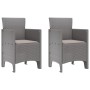 Silla de jardín Juego de 2 Gris claro Poliratán y acero Estándar de , Sillas de jardín - Ref: Foro24-847464, Precio: 82,10 €,...