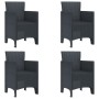 Silla de jardín Juego de 4 Antracita Poliratán Mediano Ligero de , Sillas de jardín - Ref: Foro24-847468, Precio: 141,55 €, D...