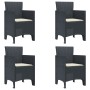 Silla de jardín Juego de 4 Antracita Polipropileno Estándar de , Sillas de jardín - Ref: Foro24-847472, Precio: 153,33 €, Des...
