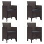 Silla de jardín Juego de 4 Marrón Polipropileno Estándar de , Sillas de jardín - Ref: Foro24-847476, Precio: 153,33 €, Descue...