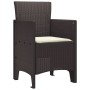 Silla de Jardín Set de 4 Marrón con cojín crema de , Sillas de jardín - Ref: Foro24-847477, Precio: 142,93 €, Descuento: %