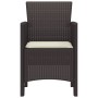 Silla de Jardín Set de 4 Marrón con cojín crema de , Sillas de jardín - Ref: Foro24-847477, Precio: 142,93 €, Descuento: %
