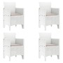 Silla de Jardín Set de 4 Blanco con cojines taupe de , Sillas de jardín - Ref: Foro24-847479, Precio: 152,46 €, Descuento: %