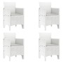 Silla de Jardín  Conjunto de 4 Blanco Ratán Estándar Duraderas | Foro24.es | Tu tienda online para hogar, jardín y más Foro24.es