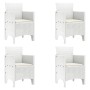 Silla de Jardín Set de 4 Blanco Poliratán Estándar Apilable de , Sillas de jardín - Ref: Foro24-847482, Precio: 149,60 €, Des...
