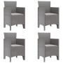 Silla de Jardín Juego de 4 Gris claro Plástico, Poliéster de , Sillas de jardín - Ref: Foro24-847485, Precio: 153,04 €, Descu...