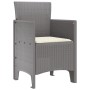 Silla de jardín Conjunto de 4 Gris claro con cojines de crema de , Sillas de jardín - Ref: Foro24-847487, Precio: 150,31 €, D...