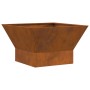 Fogata Cuadrada Marrón 60x60x35 cm de acero envejecido de , Chimeneas - Ref: Foro24-858911, Precio: 64,77 €, Descuento: %