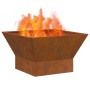 Fogata Cuadrada Marrón 60x60x35 cm de acero envejecido de , Chimeneas - Ref: Foro24-858911, Precio: 64,77 €, Descuento: %