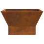 Fogata Cuadrada Marrón 60x60x35 cm de acero envejecido de , Chimeneas - Ref: Foro24-858911, Precio: 64,77 €, Descuento: %