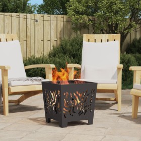 Hoguera Cuadrada Negra 40x40x40 cm Acero de , Chimeneas - Ref: Foro24-858912, Precio: 59,81 €, Descuento: %
