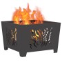 Fogata Cuadrada Negra 60x60x40 cm Acero de , Chimeneas - Ref: Foro24-858914, Precio: 76,71 €, Descuento: %