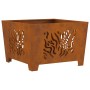Fuego Hoguera Cuadrada 60x60x40 cm Acero Resistente a la Intemperie de , Chimeneas - Ref: Foro24-858915, Precio: 69,44 €, Des...