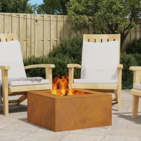Fogata Cuadrada 60x60x30 cm Acero Corrosion de , Chimeneas - Ref: Foro24-858919, Precio: 92,24 €, Descuento: %