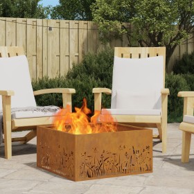 Hoguera Cuadrada 60x60x30 cm de Acero Resistente a la Intemperie de , Chimeneas - Ref: Foro24-858927, Precio: 83,49 €, Descue...