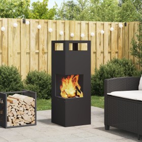 Hoguera cuadrada Negra 35x35x100 cm Acero de , Chimeneas - Ref: Foro24-858930, Precio: 104,98 €, Descuento: %