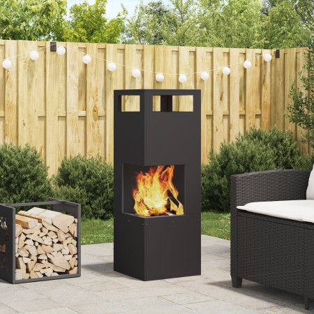 Hoguera cuadrada Negra 35x35x100 cm Acero de , Chimeneas - Ref: Foro24-858930, Precio: 104,98 €, Descuento: %