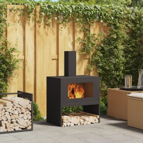 Hoguera con Chimenea Negra 60x40x96 cm Acero de , Chimeneas - Ref: Foro24-858934, Precio: 102,98 €, Descuento: %