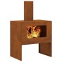 Hoguera con Chimenea 60x40x96 cm Acero envejido de , Chimeneas - Ref: Foro24-858935, Precio: 95,11 €, Descuento: %