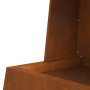Hoguera con Almacenamiento de Troncos 60x35x100 cm Acero Resistente a la Intemperie de , Chimeneas - Ref: Foro24-858939, Prec...