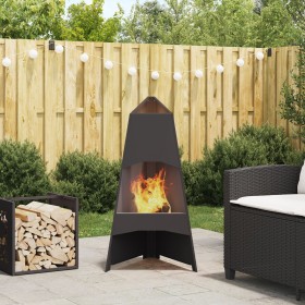 Hoguera Pirámide Negra 50x45x95 cm Acero de , Chimeneas - Ref: Foro24-858940, Precio: 89,44 €, Descuento: %