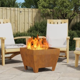 Fogata Cuadrada 50x50x30 cm de Acero Resistente al Clima de , Chimeneas - Ref: Foro24-858943, Precio: 63,19 €, Descuento: -5%%