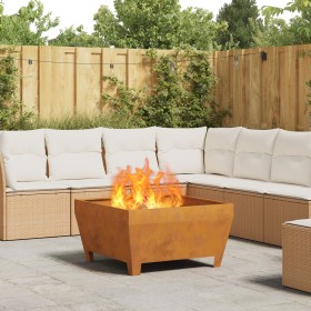 Hoguera cuadrada de 80x80x43 cm en acero resistente a la intemperie de , Chimeneas - Ref: Foro24-858945, Precio: 98,24 €, Des...