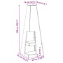 Hoguera con Almacenamiento para Troncos Negro 35x35x100 cm Acero de , Chimeneas - Ref: Foro24-858946, Precio: 93,70 €, Descue...