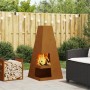Fogón con almacenamiento de leña 50x50x100 cm de acero envejecido de , Chimeneas - Ref: Foro24-858949, Precio: 113,04 €, Desc...