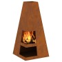 Fogón con almacenamiento de leña 50x50x100 cm de acero envejecido de , Chimeneas - Ref: Foro24-858949, Precio: 113,04 €, Desc...