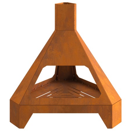 Hoguera con Chimenea 50x43x52 cm Acero envejido de , Chimeneas - Ref: Foro24-858951, Precio: 61,40 €, Descuento: -5%%