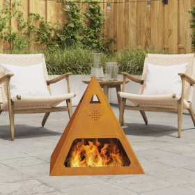 Hoguera Pirámide 50x50x51 cm Acero Resistente a la Intemperie de , Chimeneas - Ref: Foro24-858953, Precio: 62,82 €, Descuento: %