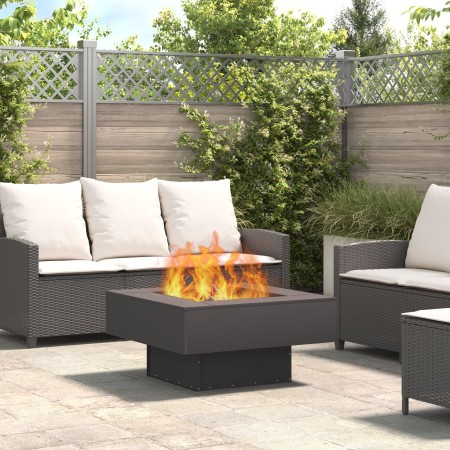 Hoguera cuadrada negra de acero 80x80x40 cm de , Chimeneas - Ref: Foro24-858956, Precio: 138,27 €, Descuento: %